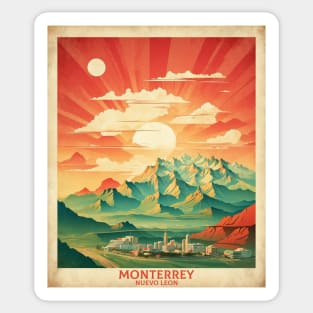 Monterrey Nuevo Leon Mexico Vintage Tourism Travel Sunset Sticker